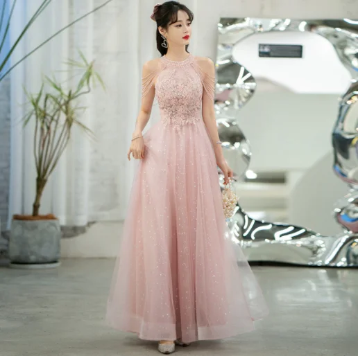 

Розовое вечернее платье, женская новая сказочная юбка, яркий стиль, эксклюзивное банкетное платье для подружки невесты, приема гостей на день рождения