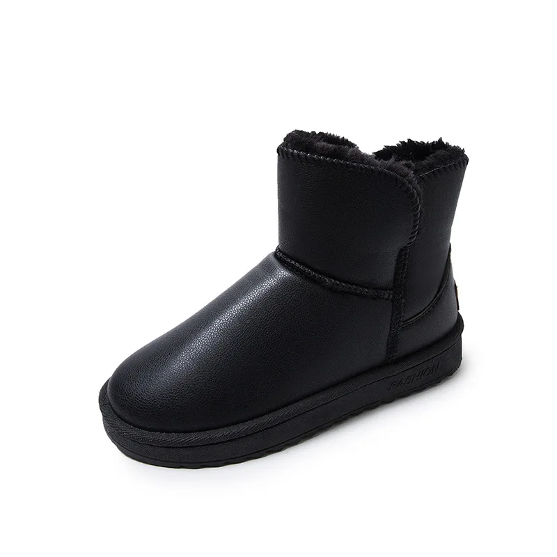 

Новинка 2023, женские зимние водонепроницаемые сапоги из искусственной кожи с бархатной подкладкой, утепленные теплые сапоги для снега, Женская хлопковая обувь