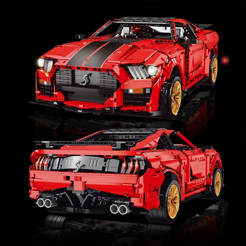 

High-tech 1:8 Scale Shelby GT500 Super Fast Racing Car Model Building Blocks Bricks City Speed Technical Car Set Kids Toys Gifts