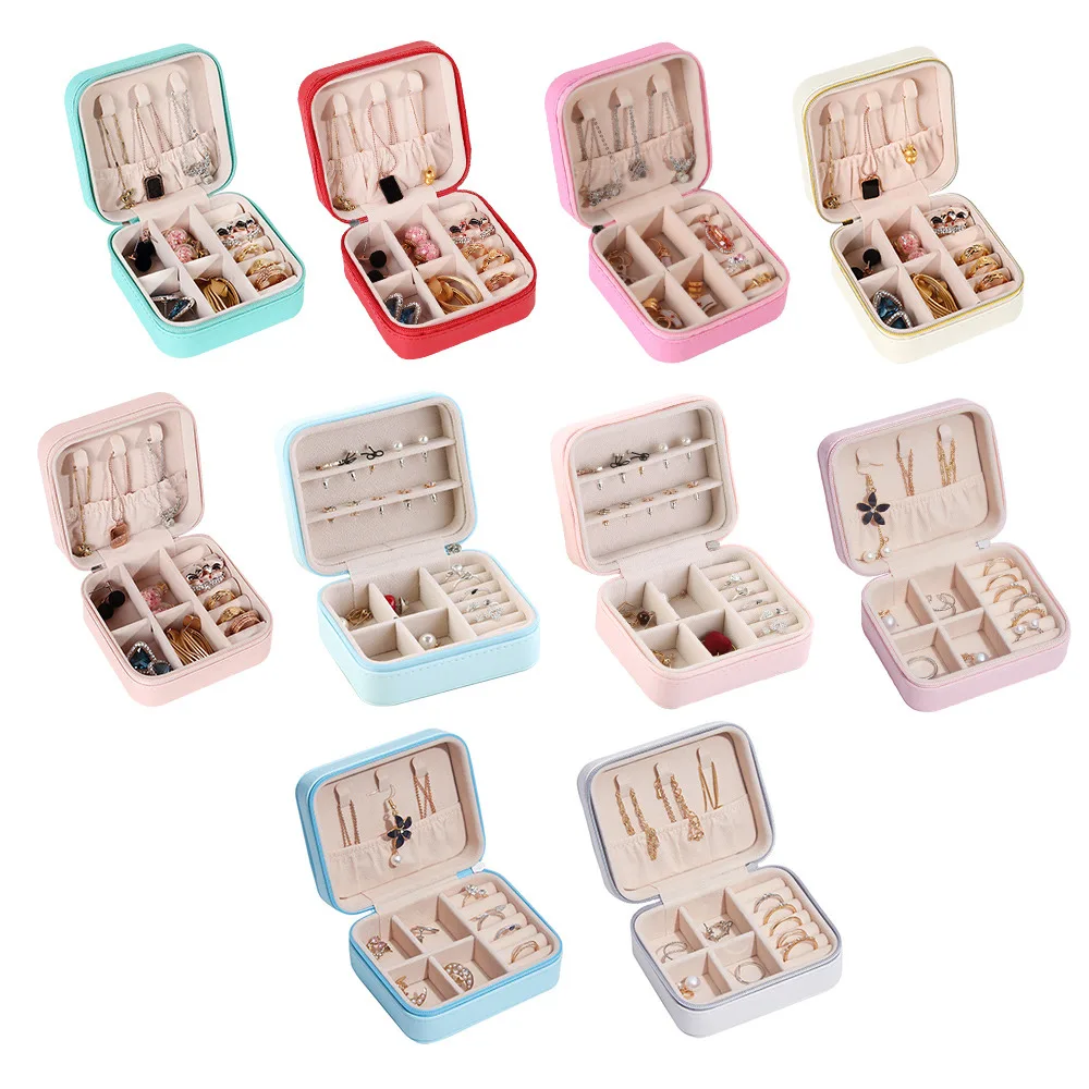 Купи Jewelry Boxes Portable PU Leather Candy Color Bag Organizer Display Travel Jewelry Case Boxes Earrings Necklace Ring Jewelry Box за 228 рублей в магазине AliExpress