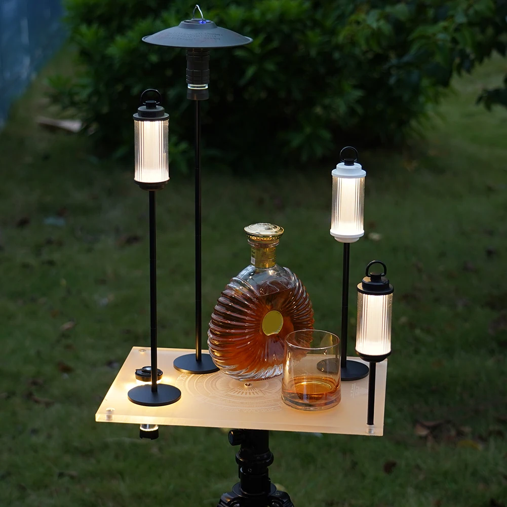 

Lamp Holder Table Board Camping Hiking Desk Board Portable Acrylic Lighthouse Camping Light Accessories for Goal Zero Blackdog