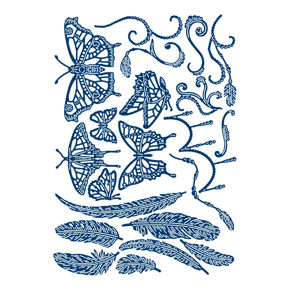 2024 вырезанные бабочки с татуировкой кружевной фон металлические штампы для мам