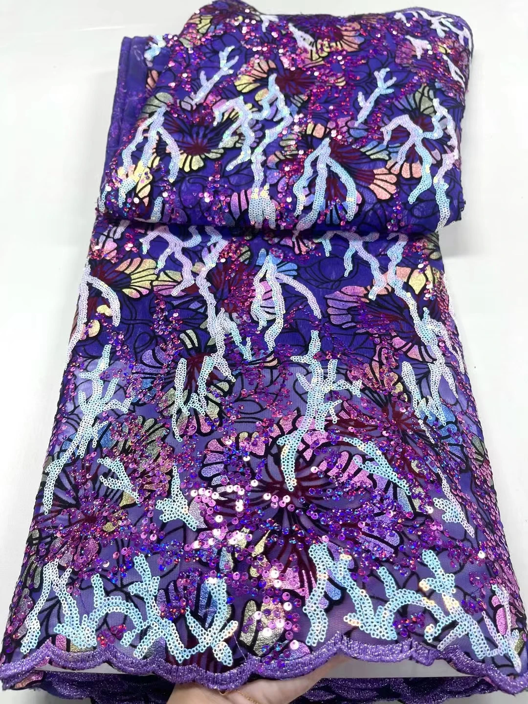 

NJYN127 Fantastic style embroidered French tulle lace with sequins,top quality African net lace fabric for party/wedding dress