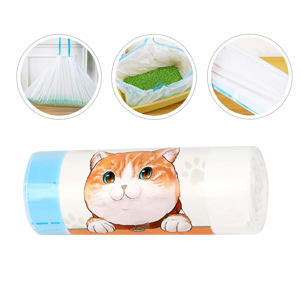 

Litter Cat Bagspoop Liners Drawstringdisposable Box Duty Heavy Container Elastic Unscented Pouch Pet Dog Carrier Waste Sand Pan