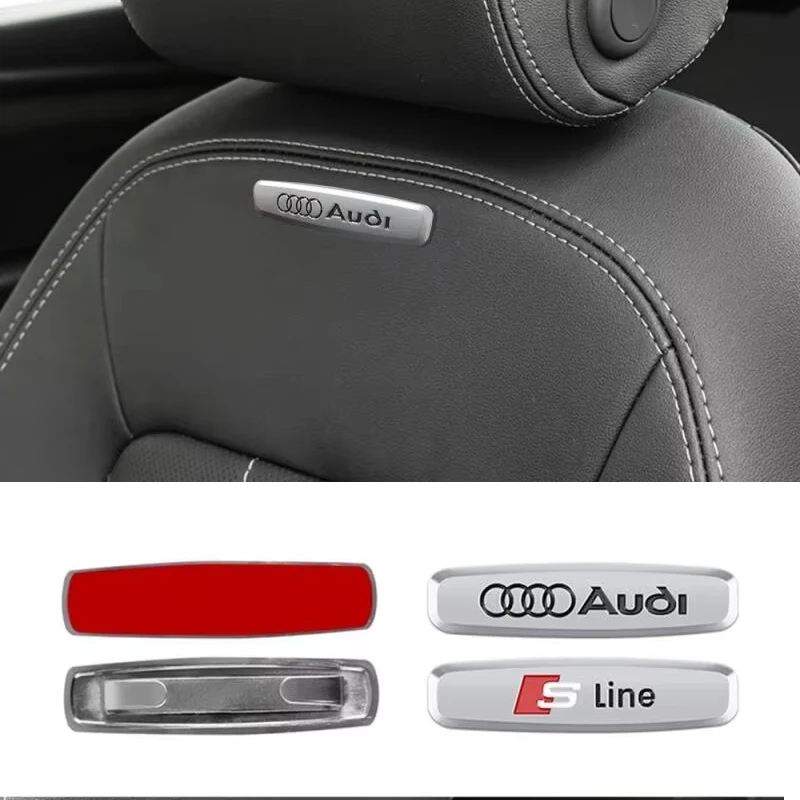 Фото 1 шт. Новые металлические эмблемы-наклейки на спинку сиденья для Audi A4L B8 B9 A6L C6 C7 C8 A8L D3 D4 D5 - Логотипы для интерьера №1