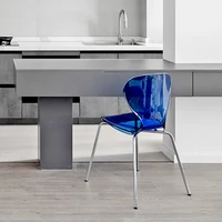 acrylic nordic dining chairs kitchen relaxing bedroom modern dining semi bar chair with backrest cadeira terrace furniture