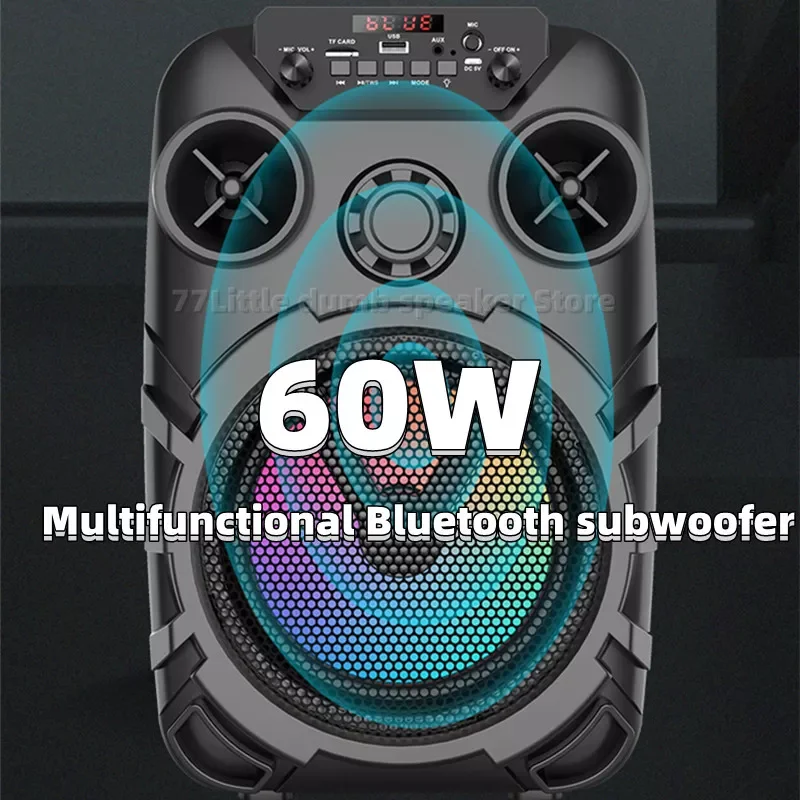 

Bluetooth Speaker Box Portable Column KTV Wireless Subwoofer 18000 mAh Lithium Battery 60W U Disk Soundbox Square Dance Outdoor