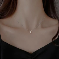 necklace womens jewellery silver chain tiny cross pendant gifts