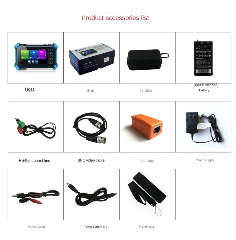 5-дюймовый тестер видеонаблюдения IPC-5000 5100 5200 Plus Full 8MP IP CVI TVI AHD SDI Аналоговый 6 В 1 VGA и