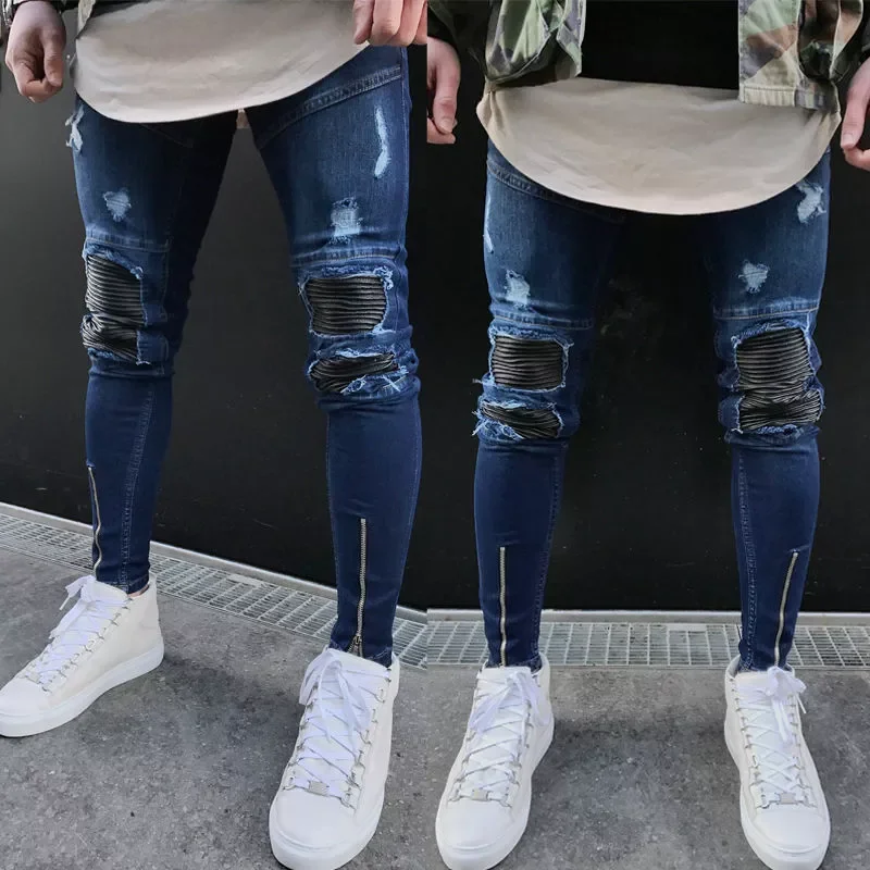 

NEW IN Newest Arrivals Fashion Men's Washed Ripped Destroyed Jeans Straight Vintage Frayed Denim Zipper Street Biker Pants