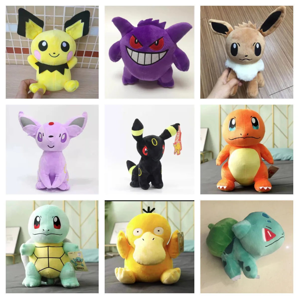 

20-23cm Pokemon Pikachu Charmander Squirtle Bulbasaur Plush Anime Stuffed Plush Dolls Pendant Toys Girl Kids Xmas Birthday Gifts