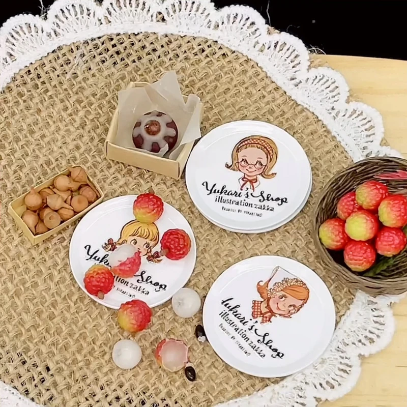 

1:12 Dollhouse Cartoon Dinner Plates Dollhouse Miniature Kitchen Dish Ornament Dolls House Decoration Accessories