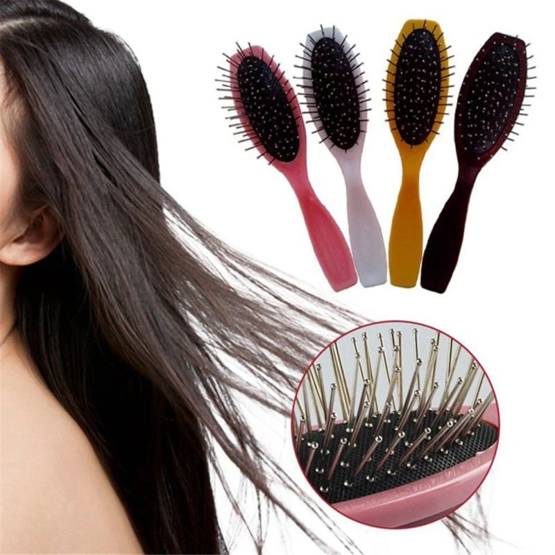 

Practical Hair Comb Hair Massage Wig Steel Hairbrush Comb Anti-static Hair Brush Styling Tool Scalp Massager