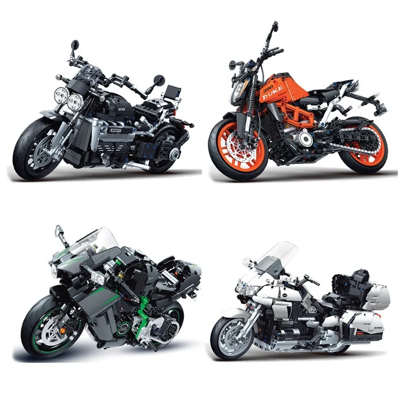 

New Winner Motorcycle Technical Model Building Blocks MOC Racing Car Motorbike Bricks Sets Toys For Kids Gifts 8110