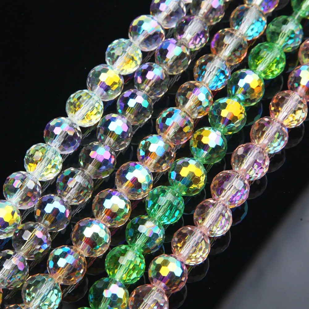 

30 шт. сферические граненые бусины, осветительные аксессуары для изготовления ювелирных изделий, принадлежности для браслетов, бусины россыпью, 6 мм, 8 мм