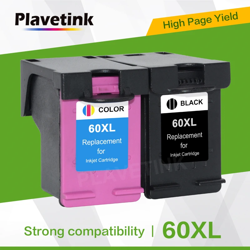 

Plavetink 60XL ink cartridge 60 compatible for hp photosmart C4780 C4783 C4795 C4799 D110a F2400 deskjet D1660 D1663 D2530 D2545