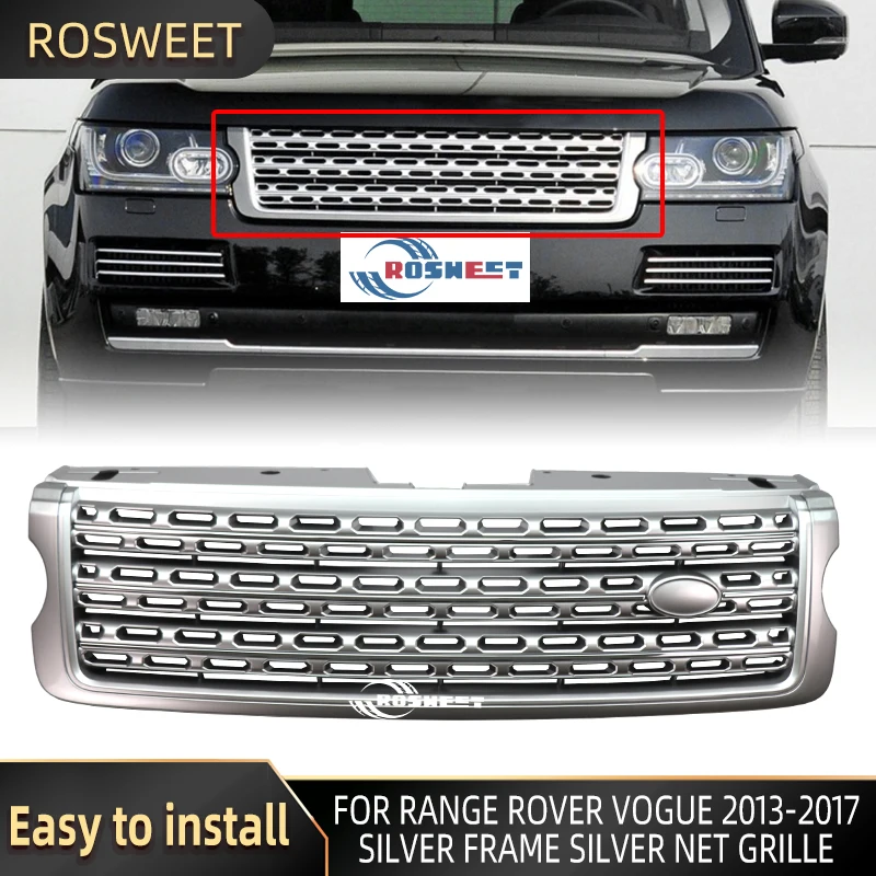 

For Range Rover Vogue 2013-2017 L405 Front Bumper High Quality ABS All Silver Racing Grills