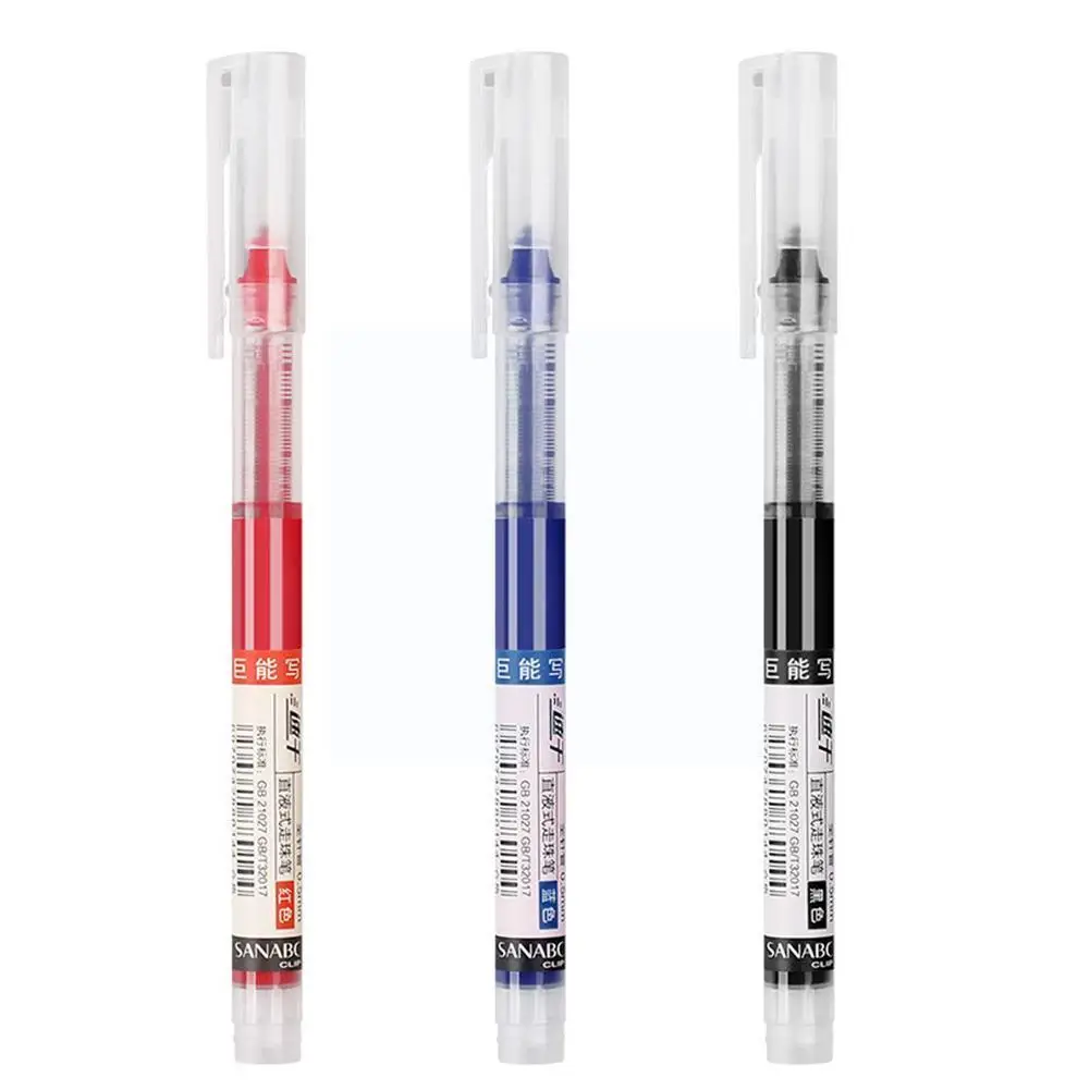 

0.5mm Straight Liquid Rollerball Pen Fluent Student Decoration Stationery Pen Writing Pen Black Diy Scrapbooking Gel Gel C2j0