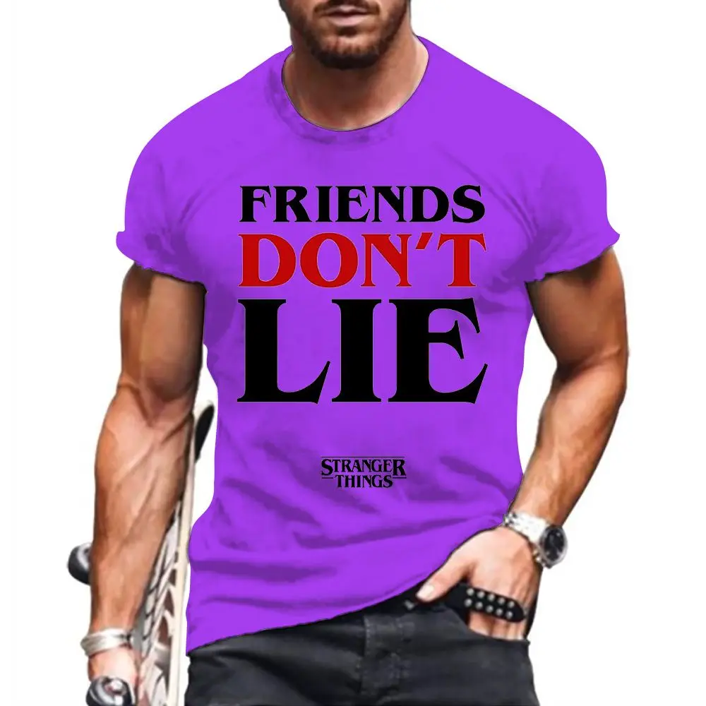 

Tops Parent-child 2022 Y2k 6XL Shirts Streetwear Party Leisure High Quality Men's T-shirt Hip Hop Stranger Things Short Sleeve