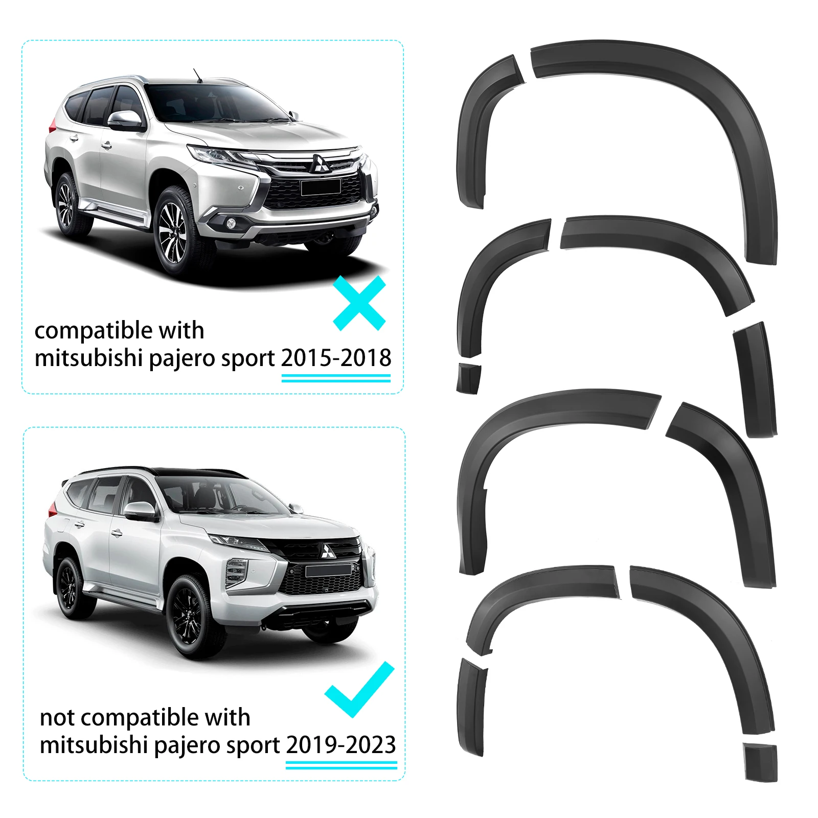 

Автомобильные аксессуары, накладки на крылья, набор сводов колеса для Mitsubishi Pajero Sport 2020 2021 2022 2023 2024, модели, матовые черные брызговики