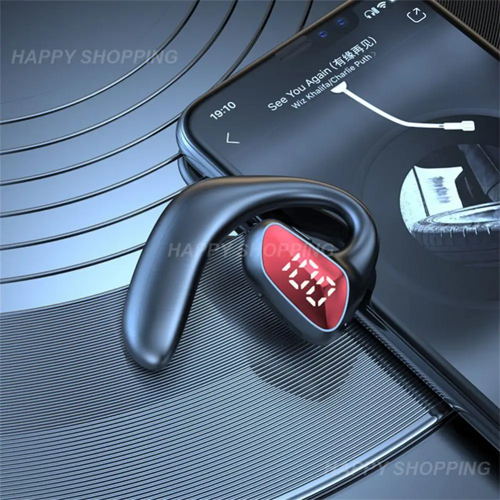 

Waterproof Air Conduction Headset Hanging Gaming Earbuds With Led Display Headphone Hanging Ear Earphones Stereo