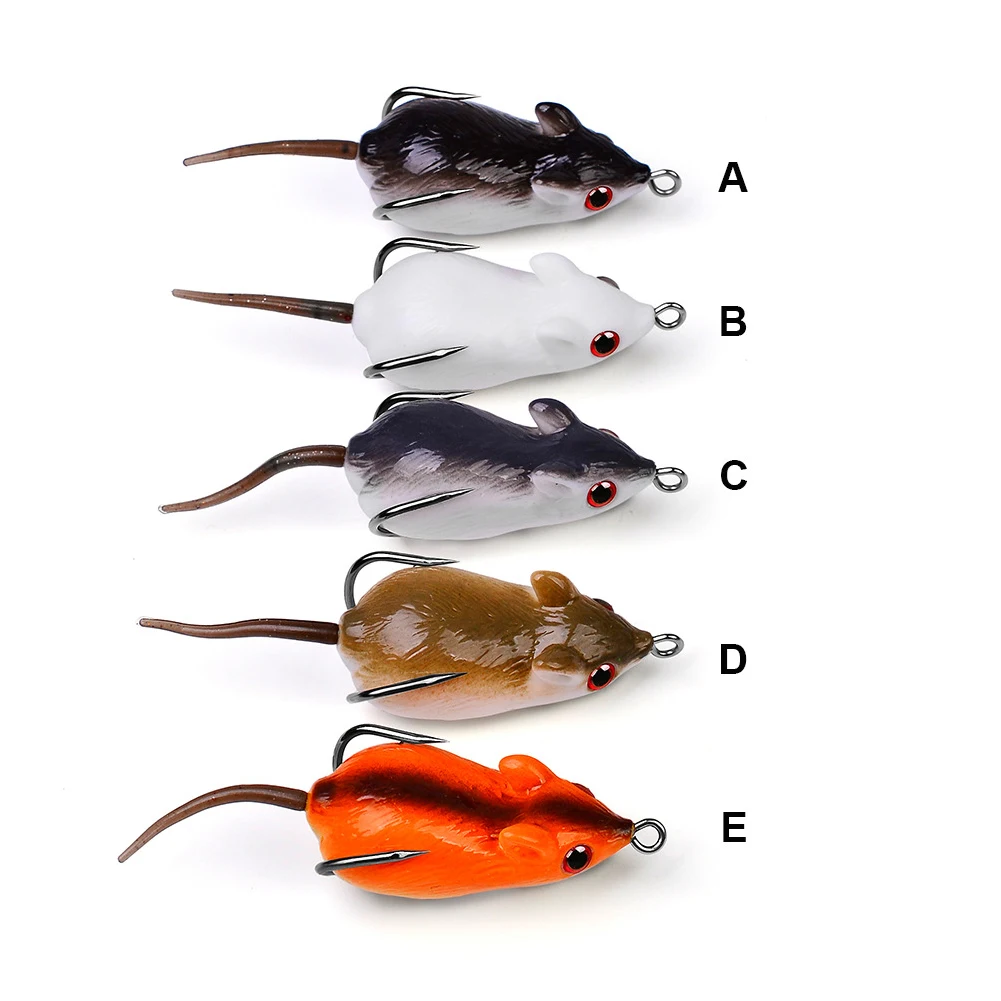 

1PC Sinking Mouse Lure 5cm/9g Lifelike Soft Frog Fishing Lures Silicone Soft Baits Artificial Rat Bait Crankbait Bass Fishing