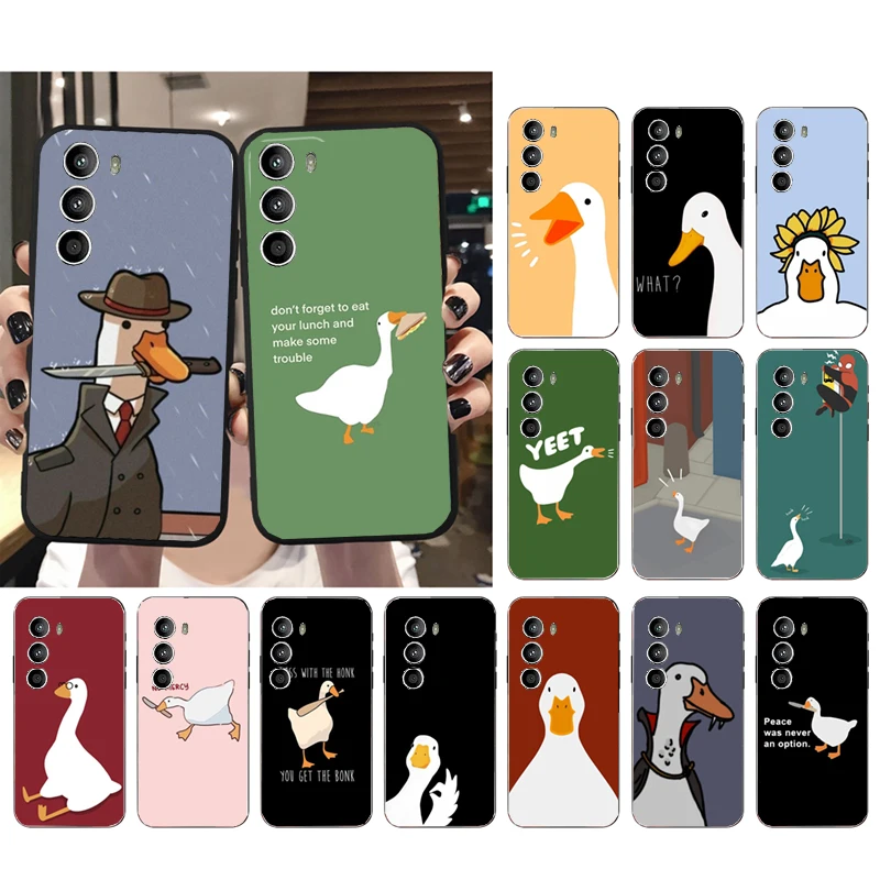 

Cartoon Cute Goose Duck Phone Case for Motorola G72 G13 G32 G53 G51 G71 G31 G41 G22 G60 G52 G200 GStylus G30 G10 G20 G50 G Pure