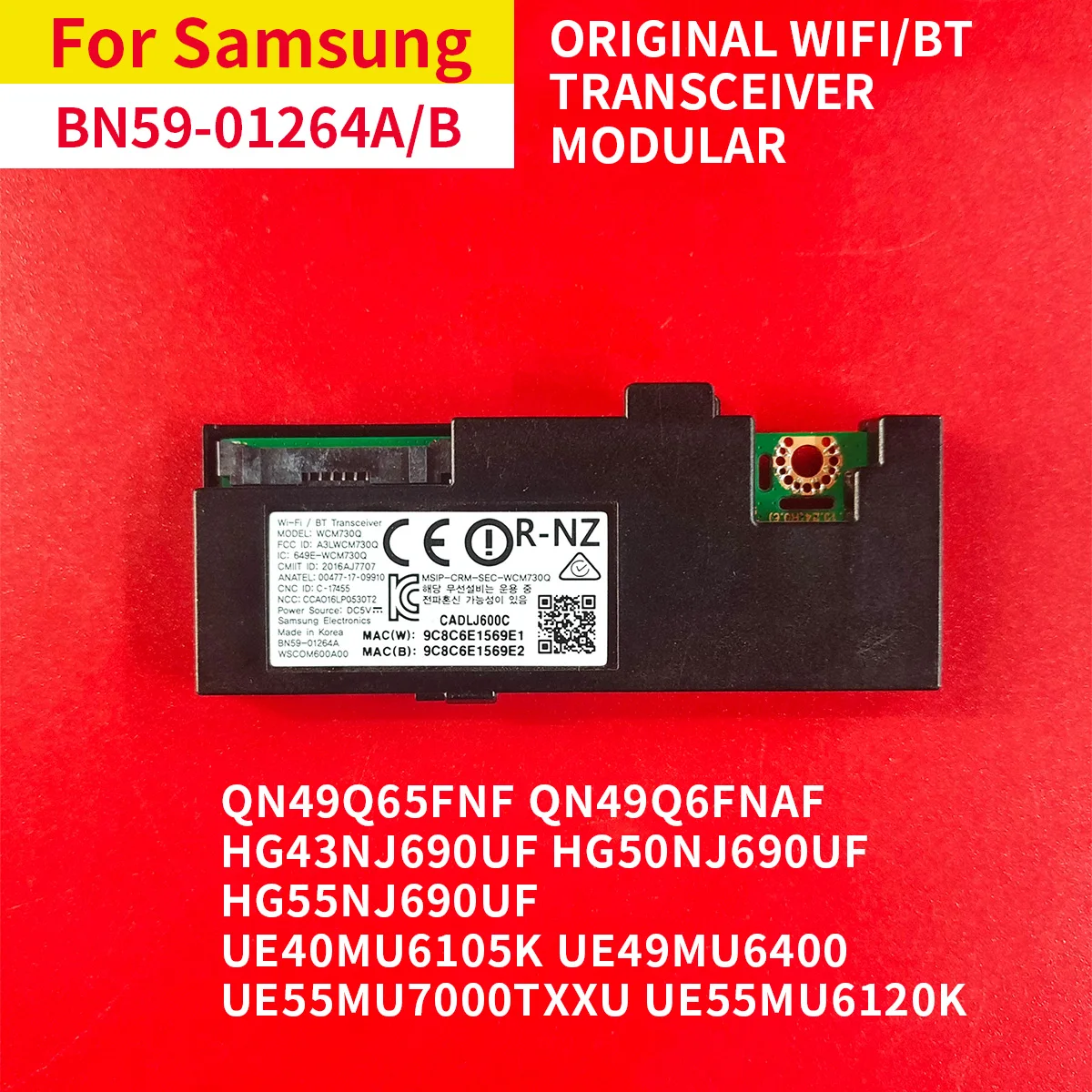 Хороший тест, оригинальный Φ WCM730Q, беспроводной модуль Wi-Fi для Samsung QN49Q65FNF QN49Q6FNAF HG43NJ690UF HG50NJ69