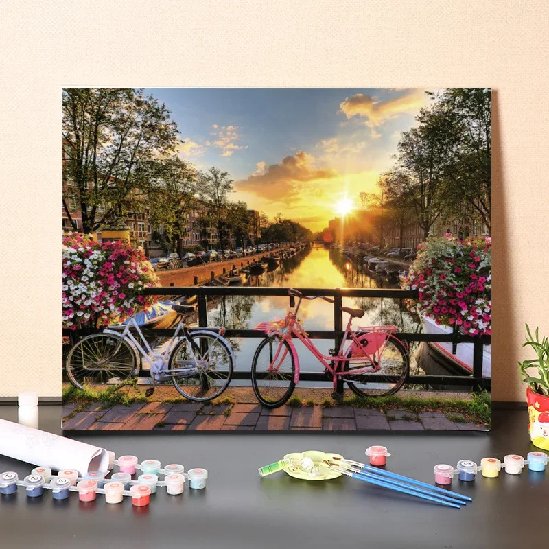 

1372501PDigital oil painting diy hand-painted oil painting living room decorative painting background porch hanging painting