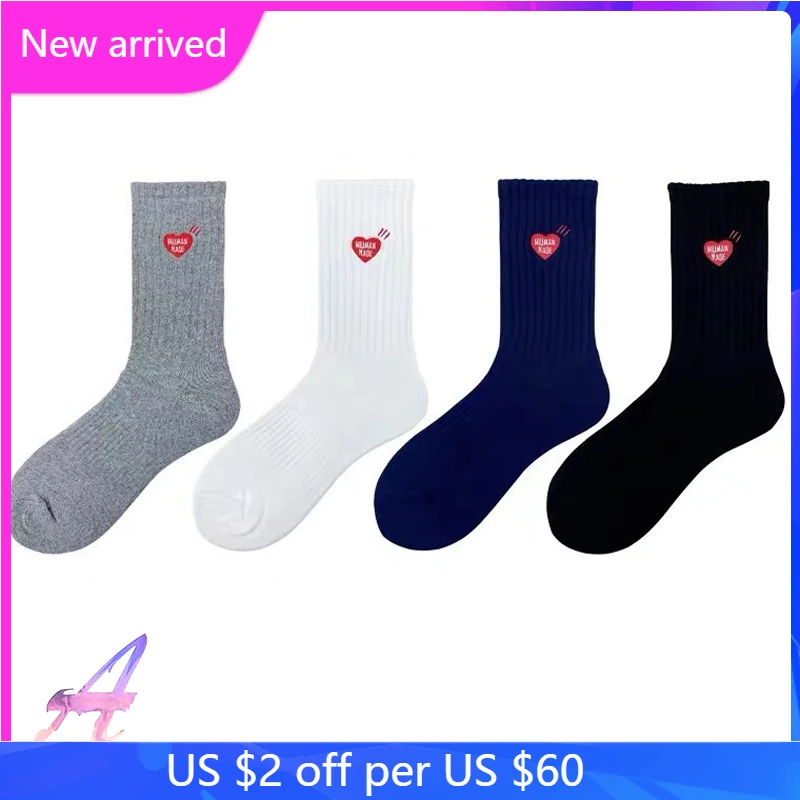 

Носки-трубы ручной работы для мужчин и женщин, мужские высококачественные носки с вышивкой в виде сердца, уличные спортивные носки