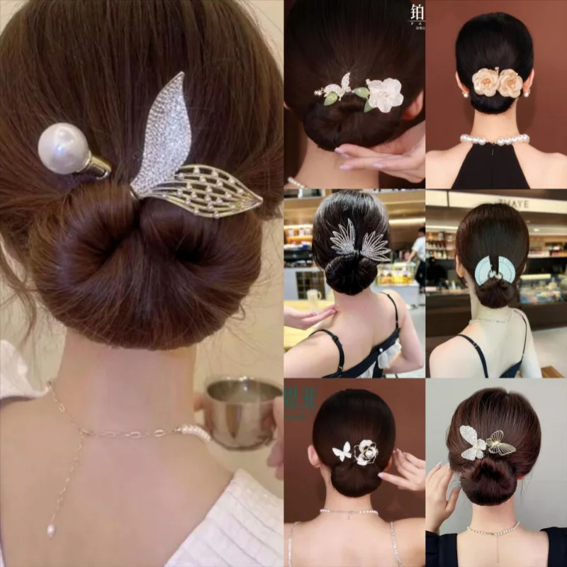 

Fashion Elegant Butterfly Flower Hair Stick Hair Accessories For Women Flower Fishtail Headwear Hairpin Bride Jewelry Tiara