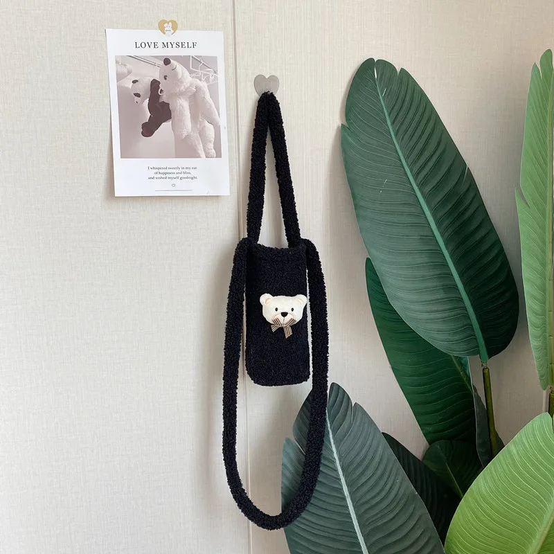 

Mummy Bag Cute Children One-Shoulder Messenger Bags Portable Comfort Soft Plush Water Milk Bottle Bag Fashion Mini Size Bag