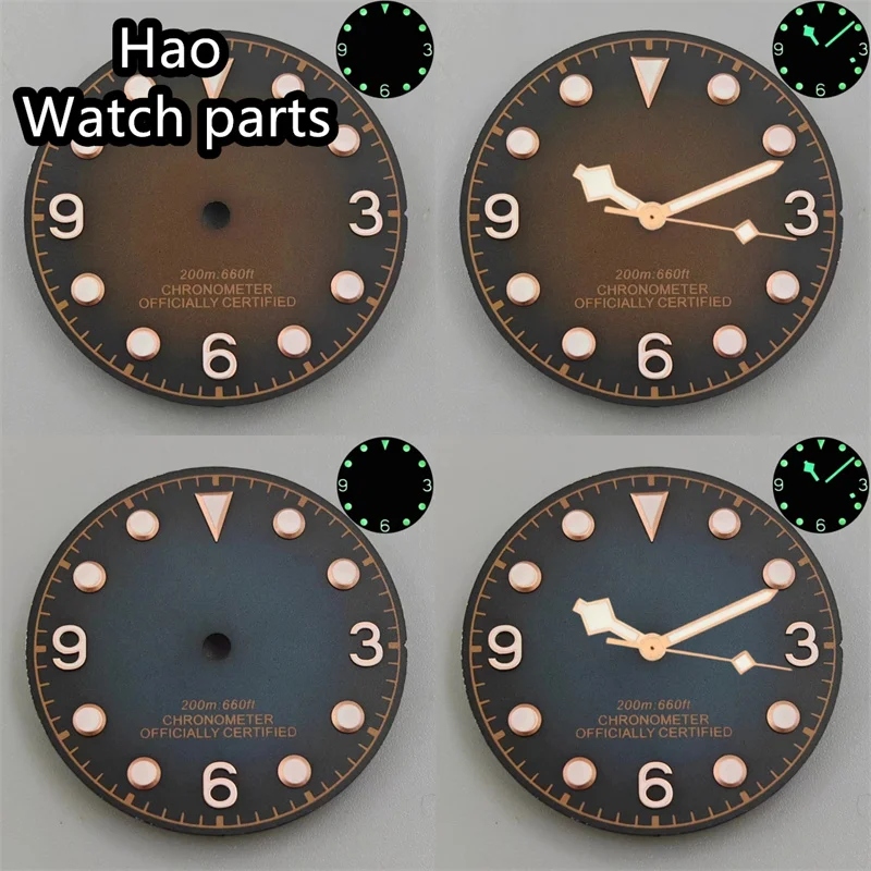 Циферблат BLIGER C3 для наручных часов 29 мм зеленый светящийся циферблат NH35 NH36 NH37 NH38