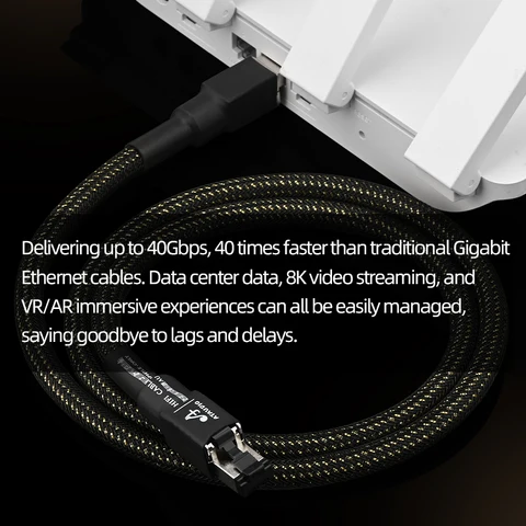 Высокоскоростной OCC позолоченный сетевой кабель Cat 8 с защитой от помех и экраном, 40 Гбит/с, 2000 МГц, Hi-Fi аудио, разъем RJ45, Ethernet-кабель