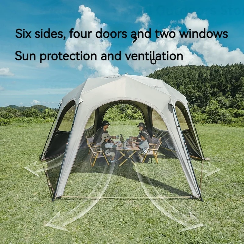 Палатка Naturehike шестигранная водонепроницаемый навес PU5000 + UPF12500 быстрое открытие