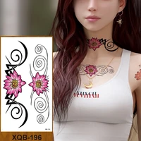temporary tattoos stickers women girls arm waist buttocks chest art fake tatoo sexy flower bush peony rose lily body face jewels