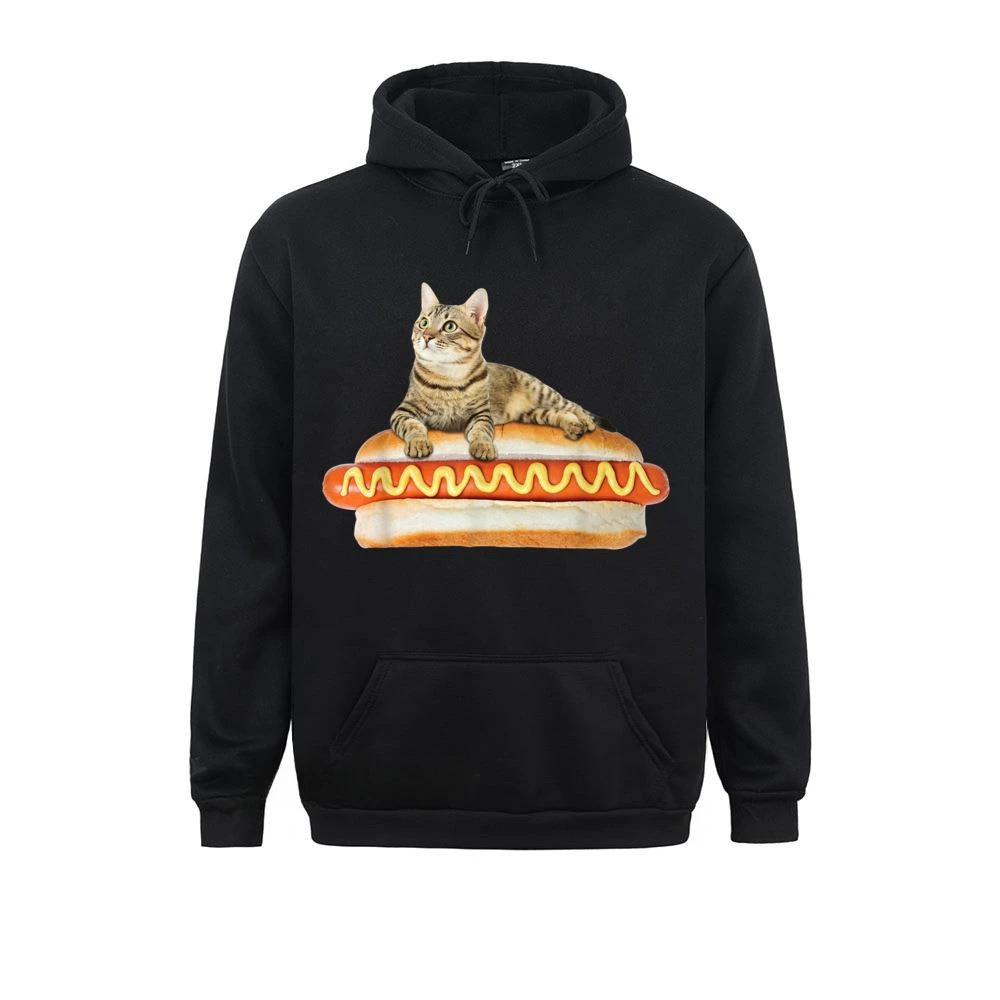 Забавная хот-дог кошка от Zany Brainy Cute Kitty Food с длинным рукавом крутые толстовки