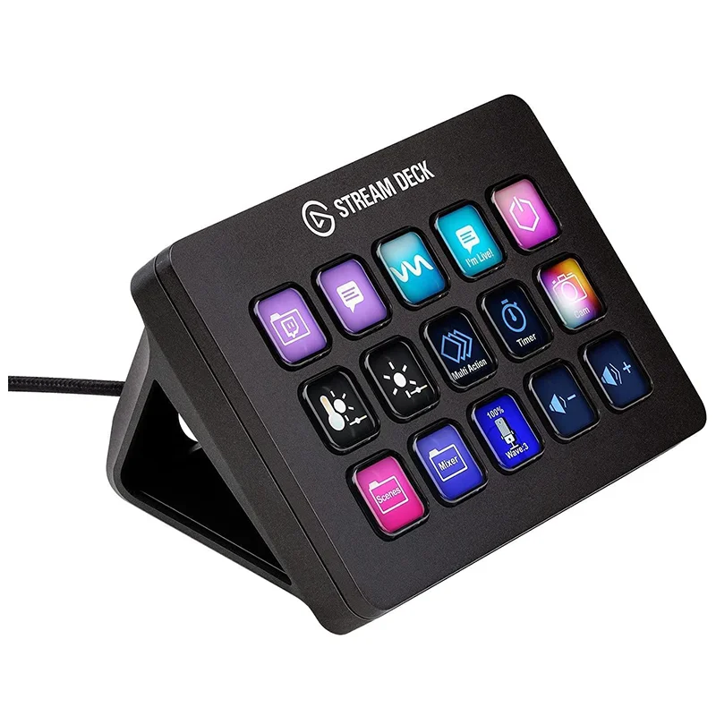 

Stream Deck MK.2-студийный контроллер, триггерные действия в приложениях и программном обеспечении, например OBS, 15 макроклавиш, работает с Mac и ПК