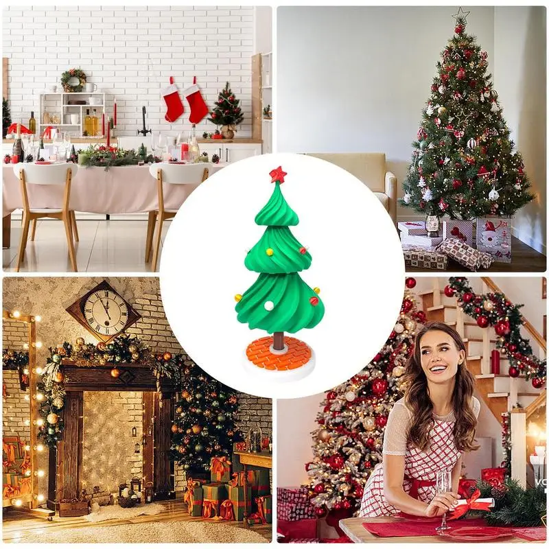 Танцующая Рождественская Елка Декор Стола 3D Печатная Непоседа Игрушки