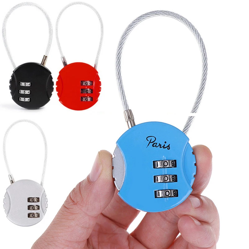 

1Pc Portable Alloy Mini Lock Padlock Outdoor Travel Luggage Zipper Backpack Handbag Safe Anti-theft Combination Code Number Lock