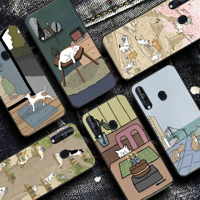 

Lazy White Orange Cat Phone Case for Samsung A51 01 50 71 21S 70 31 40 30 10 20 S E 11 91 A7 A8 2018