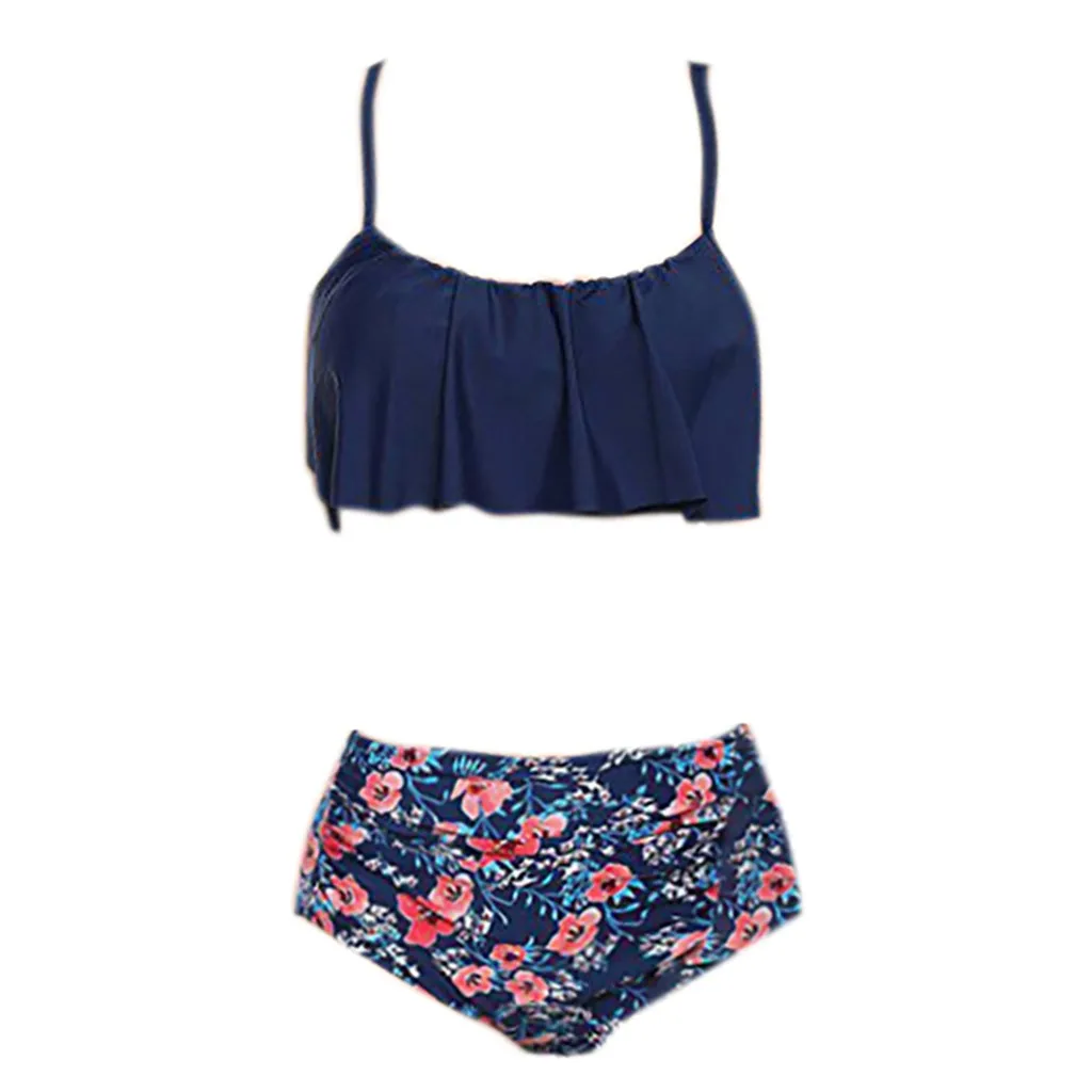 

Женский купальник из двух предметов с открытой спиной и цветочным принтом