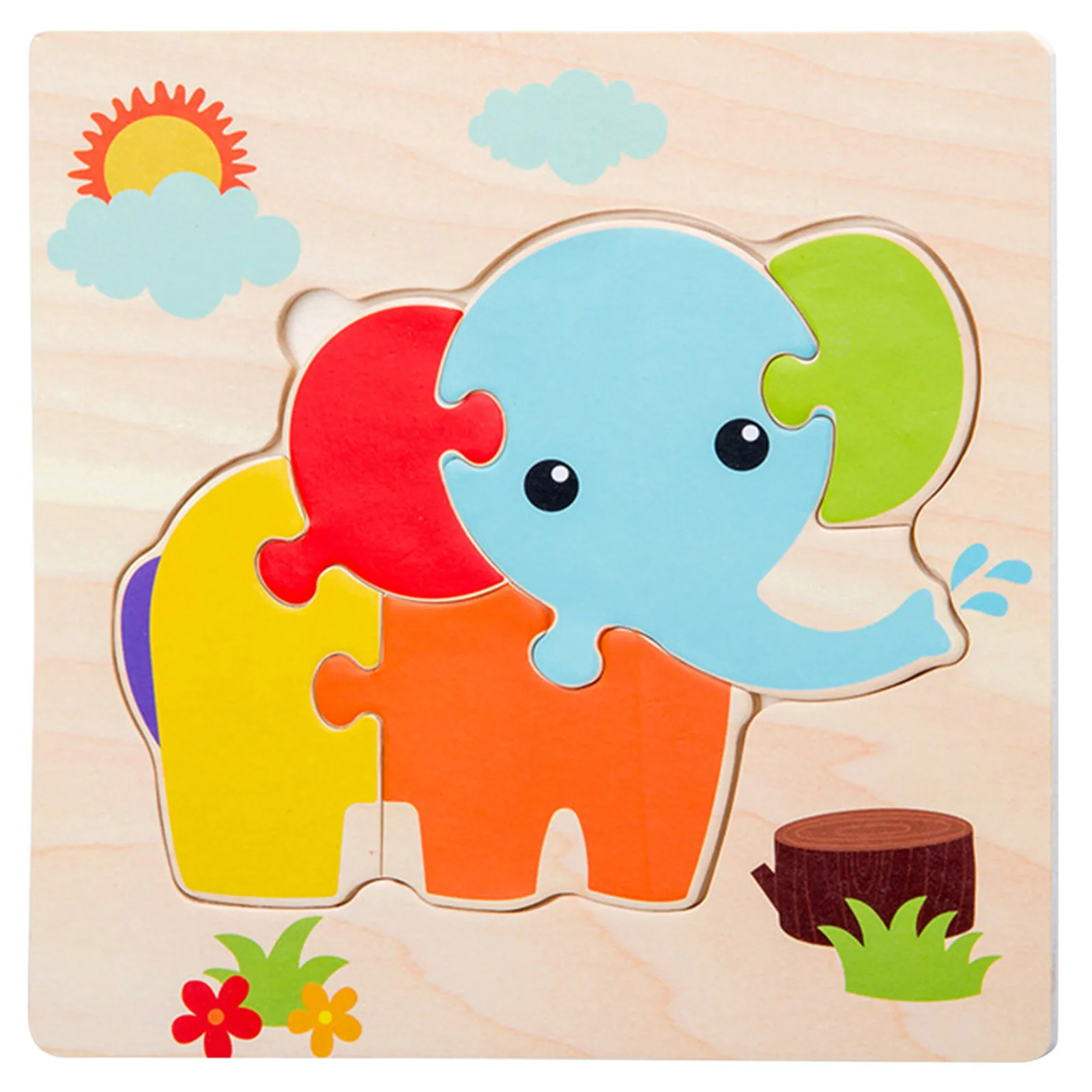 

Toy for Cats 22300 Learning Puzzle Shapes Intelligence Puzzle Tangram Toys 3D Cartoon Animal Wooden Puzzle Toy