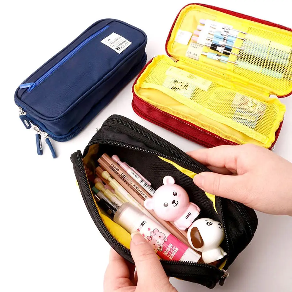 

Box Schools Supplies Cosmetic Bag Canvas Pencil Bag Large Capacity Twill Pencil Case Pen Box Stationery Storage Pen Bag