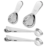 stainless steel coffee spoon set short handle spoon measuring spoon 4 pieces