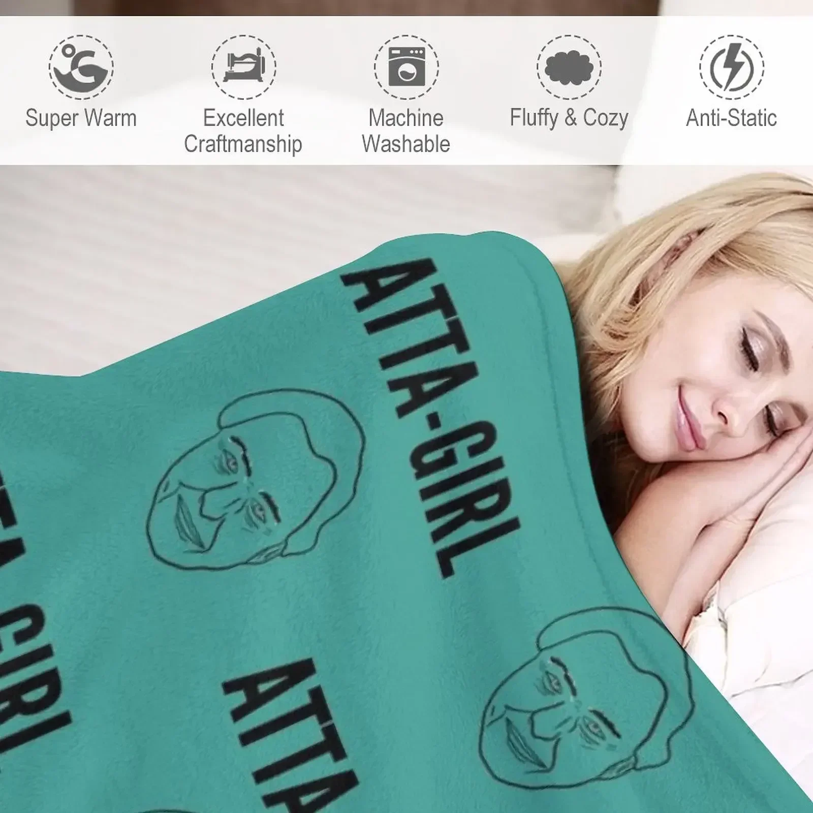 Atta-girl (David Attenborough) (морской зеленый) Плед Кровать Многоцелевые одеяла