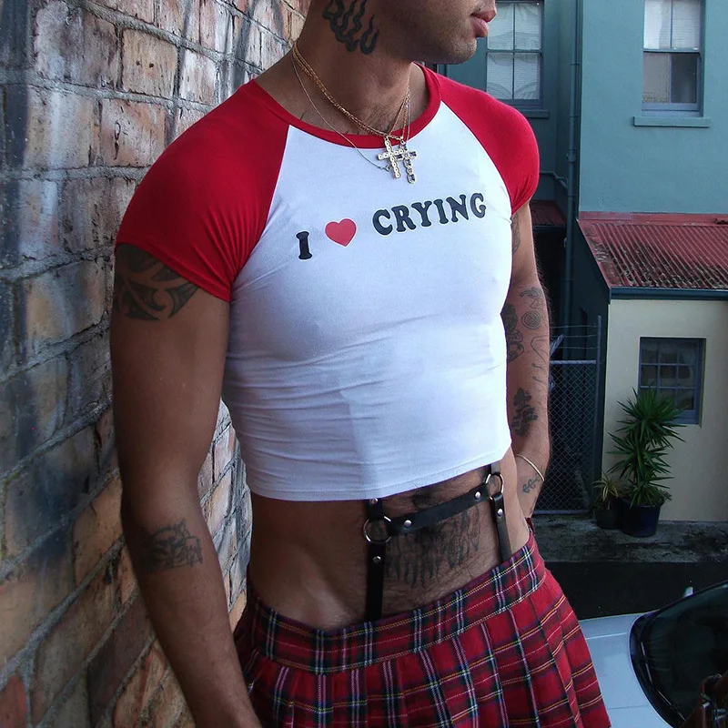 

Casual Drape Openwork Lace Tshirt Mens Casual Trend Boys Short Sleeves Men Top