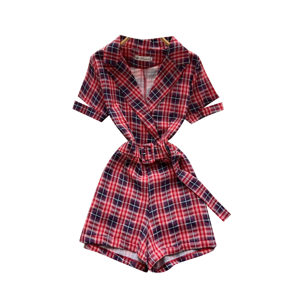 Модный Французский Ретро клетчатый комбинезон VANOVICH Новинка лета 2022 винтажный