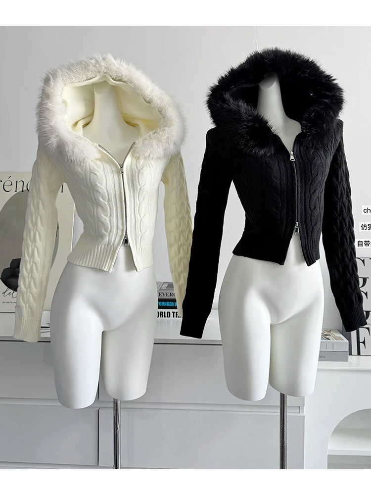 Зимние женские однотонные толстовки с длинными рукавами Shoujo Old Money кардиган