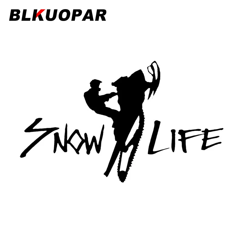 

BLKUOPAR Снежная жизнь, снегоход, автомобильные наклейки, модная спортивная наклейка, устойчивая к царапинам, высечка, караван, доска для серфинга, украшение автомобиля